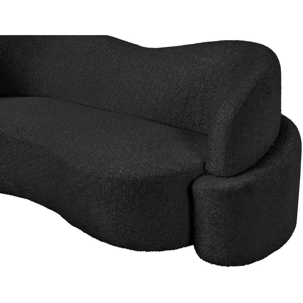 Principessa Black Boucle Fabric Loveseat