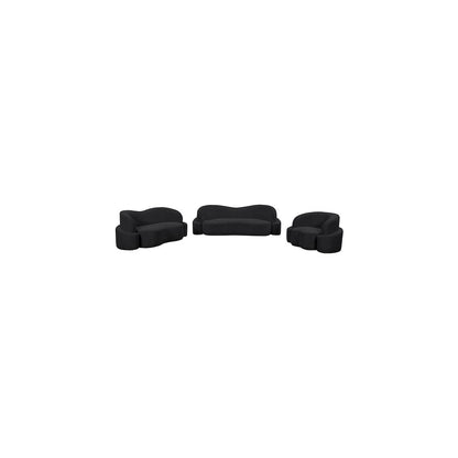 Principessa Black Boucle Fabric Loveseat