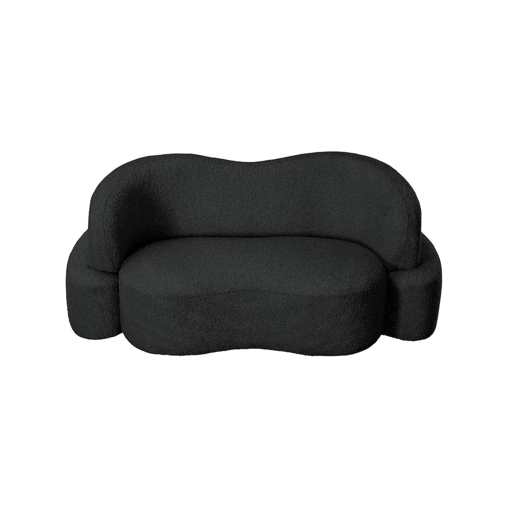 Principessa Black Boucle Fabric Loveseat