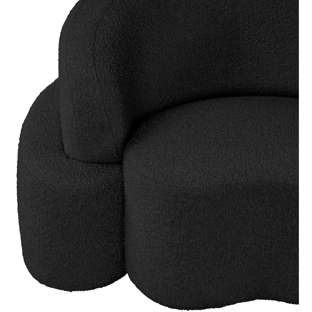Principessa Black Boucle Fabric Loveseat