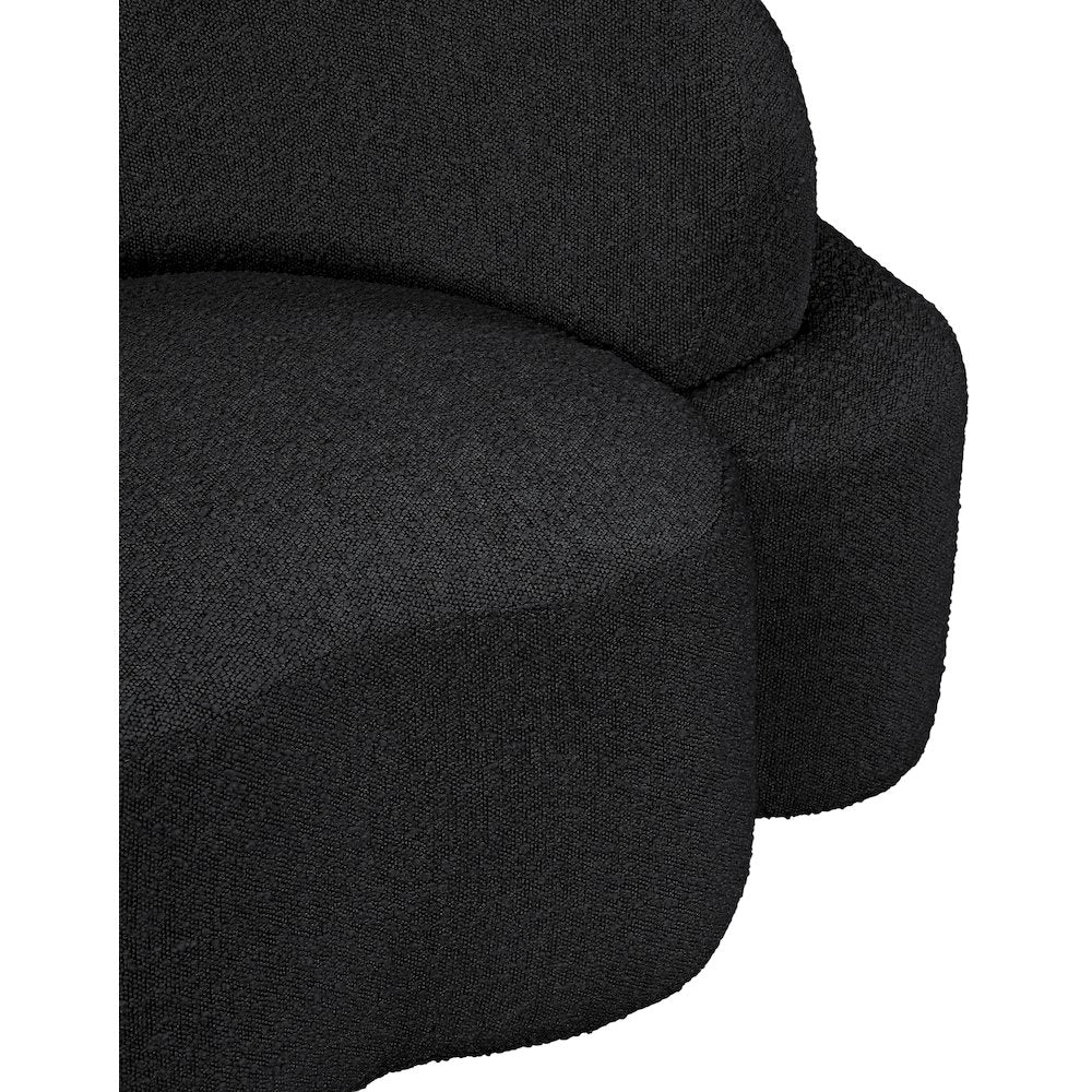Principessa Black Boucle Fabric Loveseat