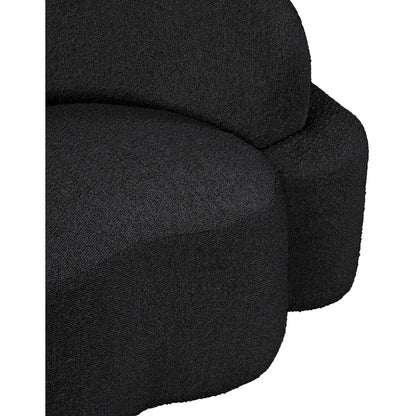 Principessa Black Boucle Fabric Loveseat