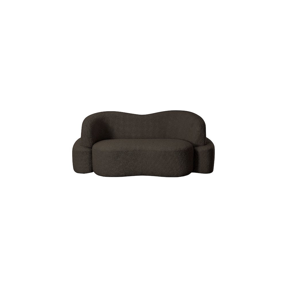 Principessa Brown Boucle Fabric Loveseat