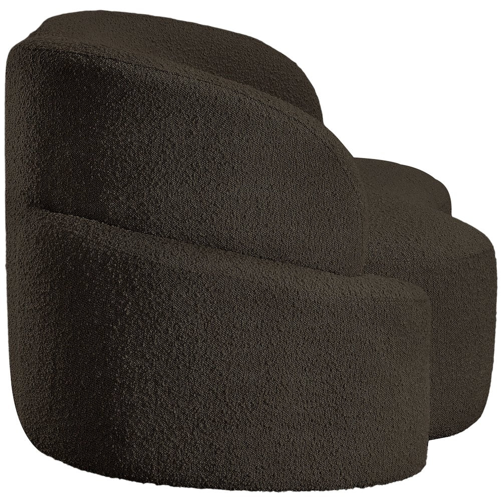Principessa Brown Boucle Fabric Loveseat