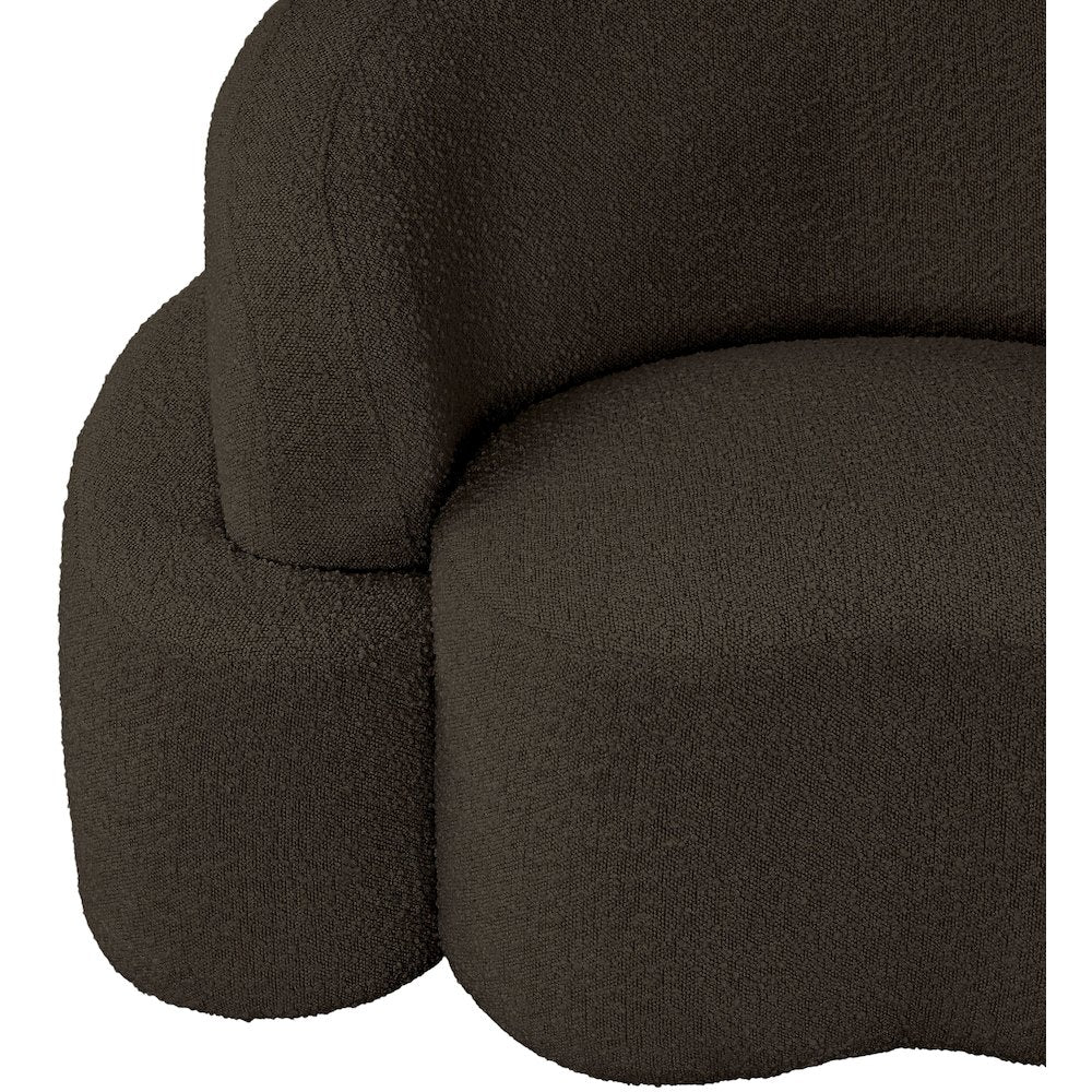 Principessa Brown Boucle Fabric Loveseat