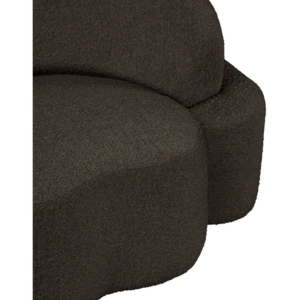 Principessa Brown Boucle Fabric Loveseat