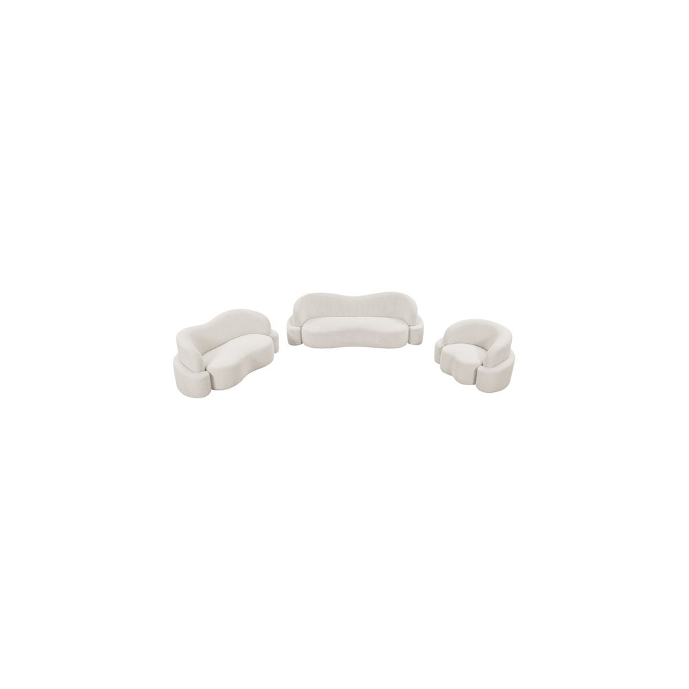 Principessa Cream Boucle Fabric Loveseat