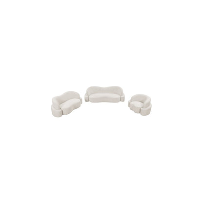 Principessa Cream Boucle Fabric Loveseat