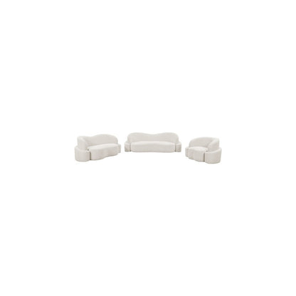 Principessa Cream Boucle Fabric Loveseat