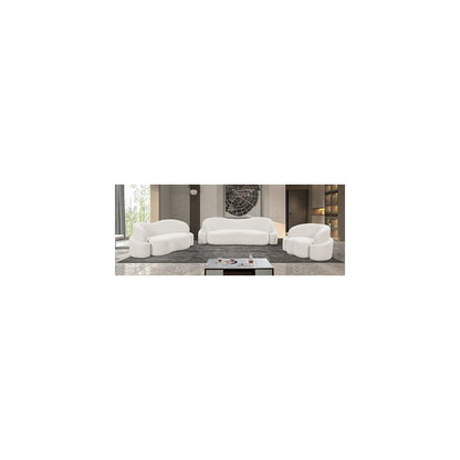 Principessa Cream Boucle Fabric Loveseat