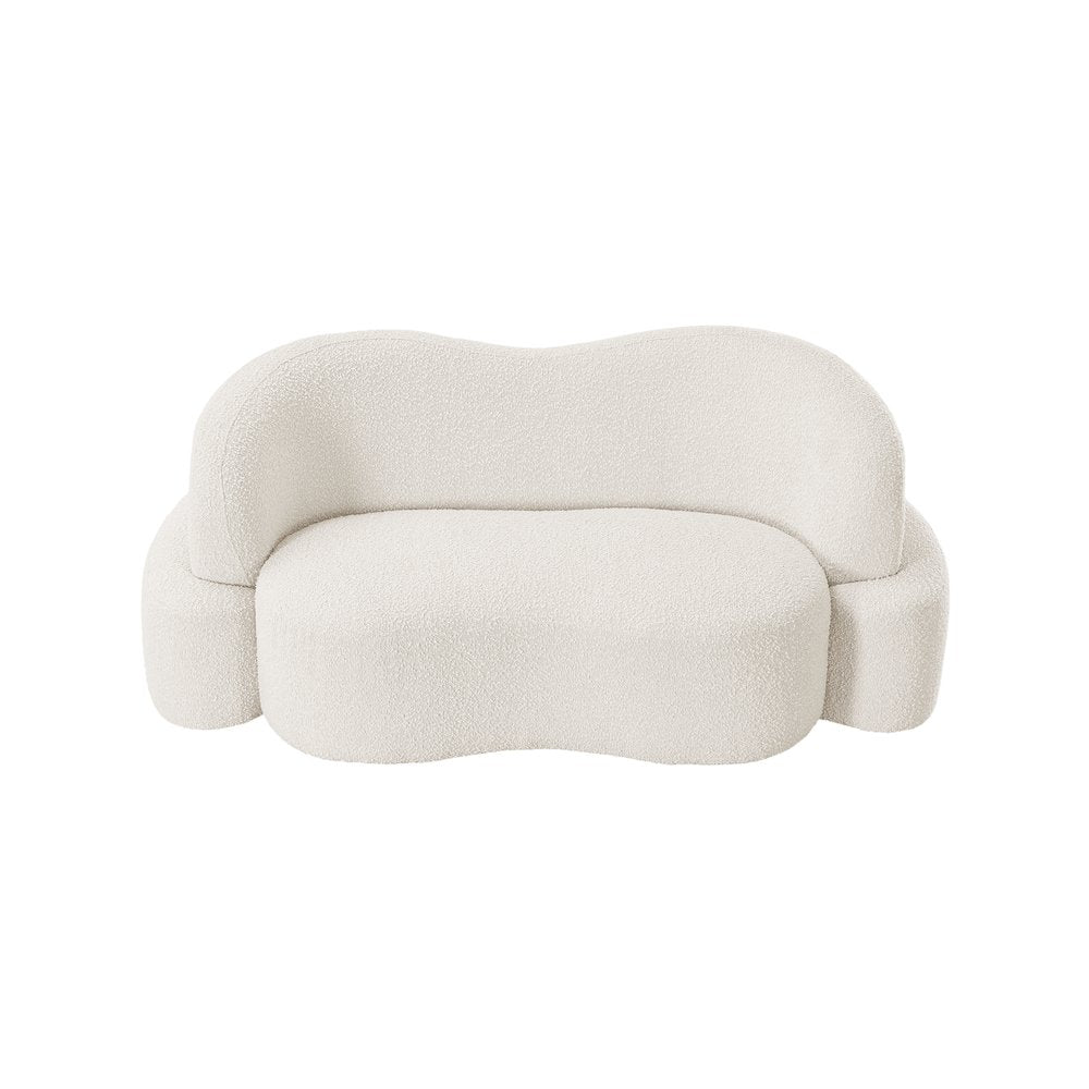Principessa Cream Boucle Fabric Loveseat