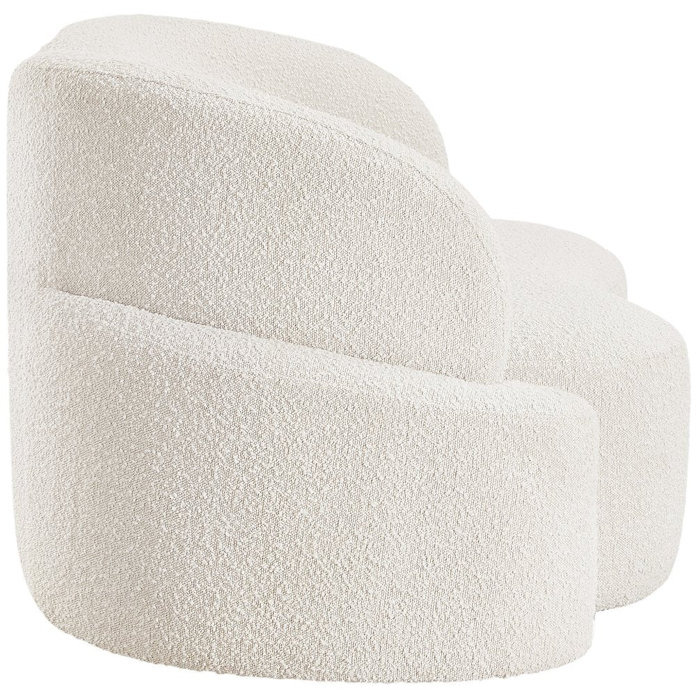 Principessa Cream Boucle Fabric Loveseat