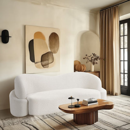 Principessa Cream Boucle Fabric Sofa