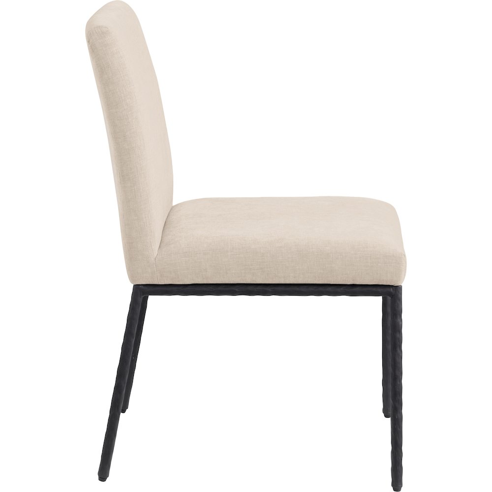 Reeves Beige Chenille Fabric Upholstered Dining Side Chair, Set of 2