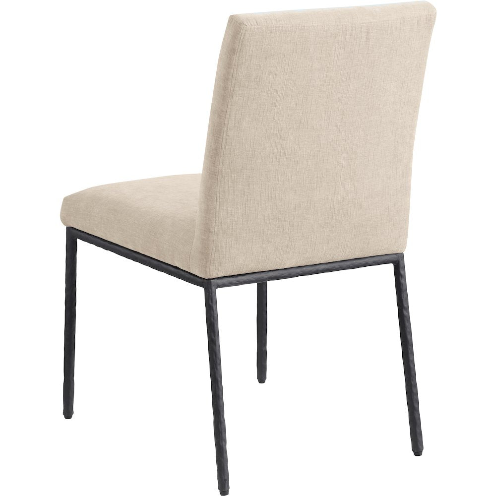 Reeves Beige Chenille Fabric Upholstered Dining Side Chair, Set of 2