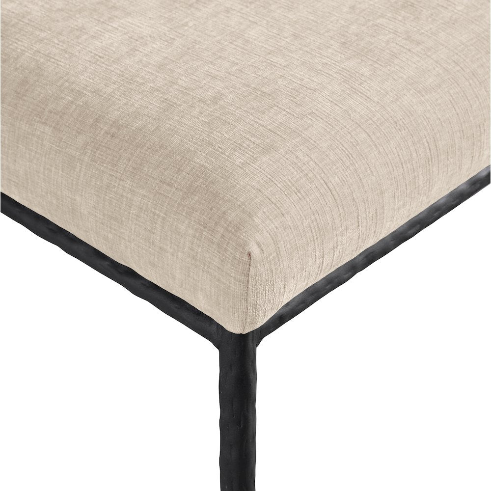 Reeves Beige Chenille Fabric Upholstered Dining Side Chair, Set of 2