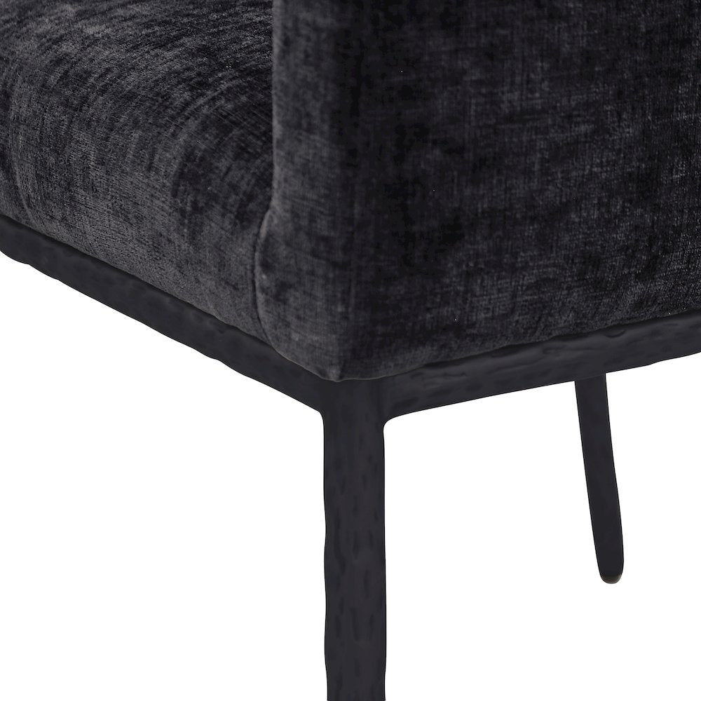 Reeves Black Chenille Fabric Dining Chair, Set of 2