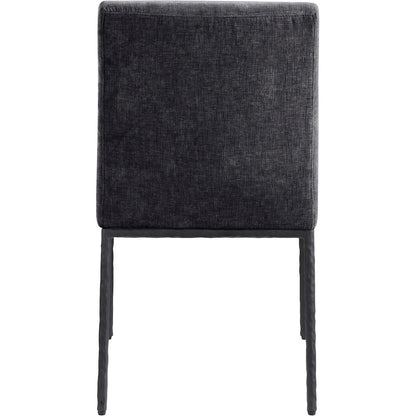Reeves Black Chenille Fabric Upholstered Dining Side Chair, Set of 2