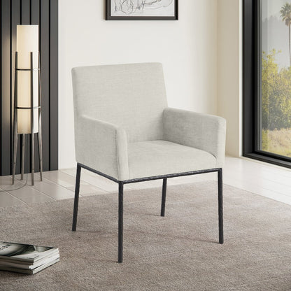 Reeves Cream Chenille Fabric Dining Chair, Set of 2