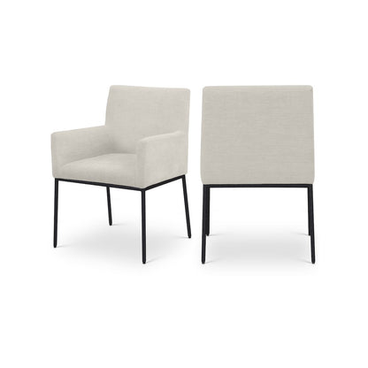 Reeves Cream Chenille Fabric Dining Chair, Set of 2