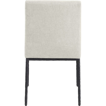 Reeves Cream Chenille Fabric Upholstered Dining Side Chair, Set of 2