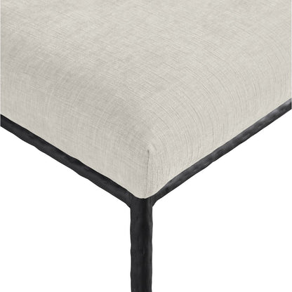 Reeves Cream Chenille Fabric Upholstered Dining Side Chair, Set of 2