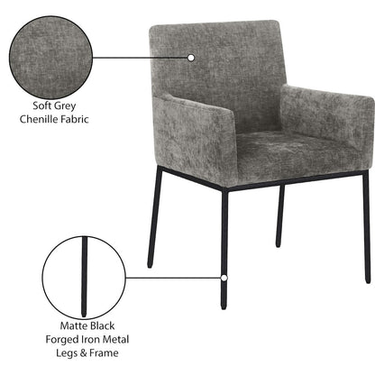 Reeves Grey Chenille Fabric Dining Chair, Set of 2