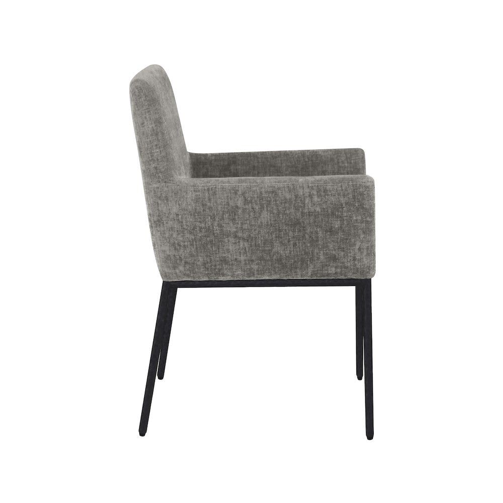 Reeves Grey Chenille Fabric Dining Chair, Set of 2