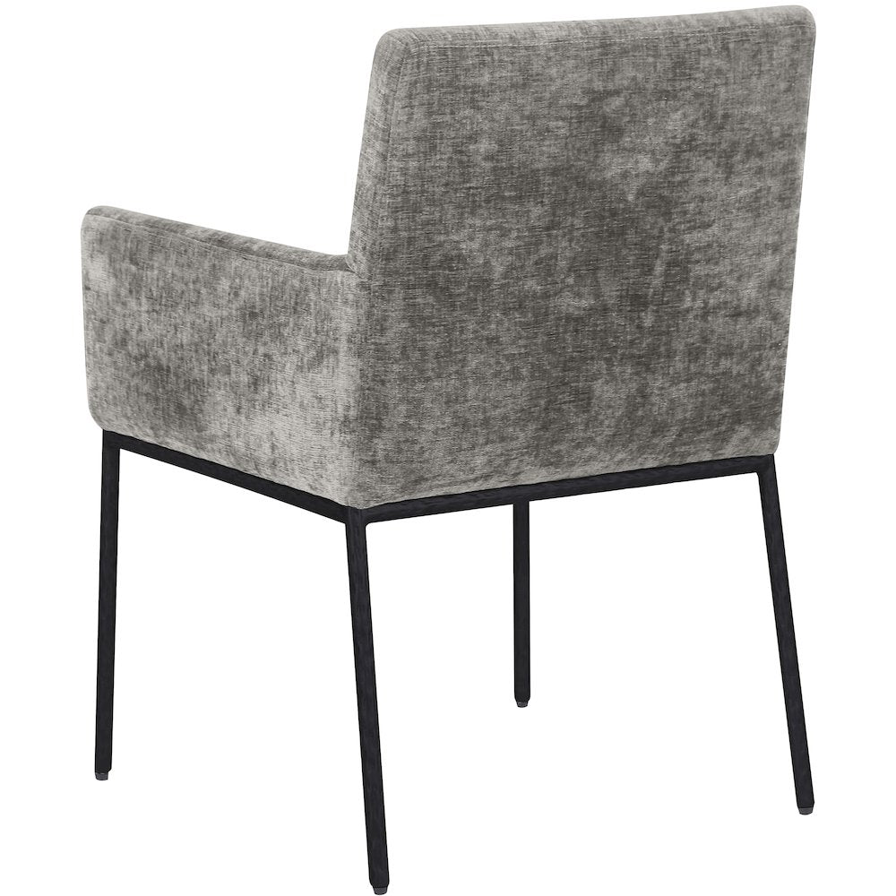 Reeves Grey Chenille Fabric Dining Chair, Set of 2