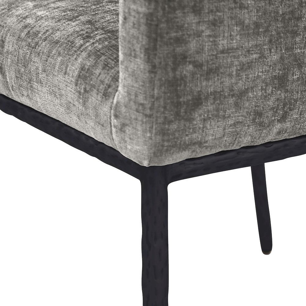 Reeves Grey Chenille Fabric Dining Chair, Set of 2