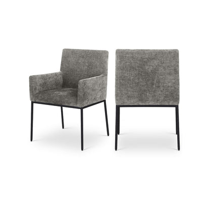 Reeves Grey Chenille Fabric Dining Chair, Set of 2