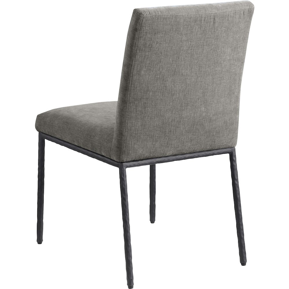 Reeves Grey Chenille Fabric Upholstered Dining Side Chair, Set of 2