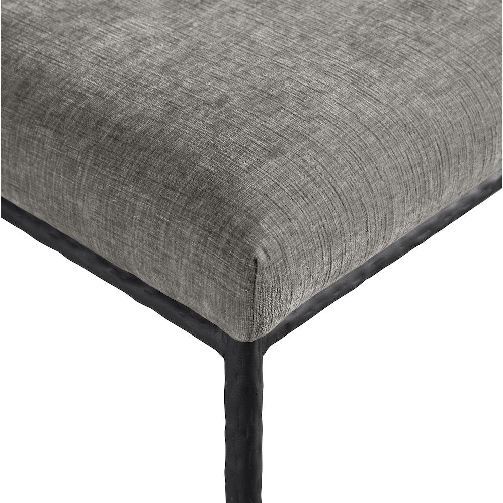Reeves Grey Chenille Fabric Upholstered Dining Side Chair, Set of 2