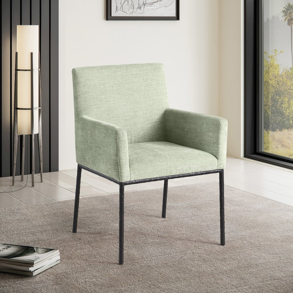 Reeves Mint Chenille Fabric Dining Chair, Set of 2