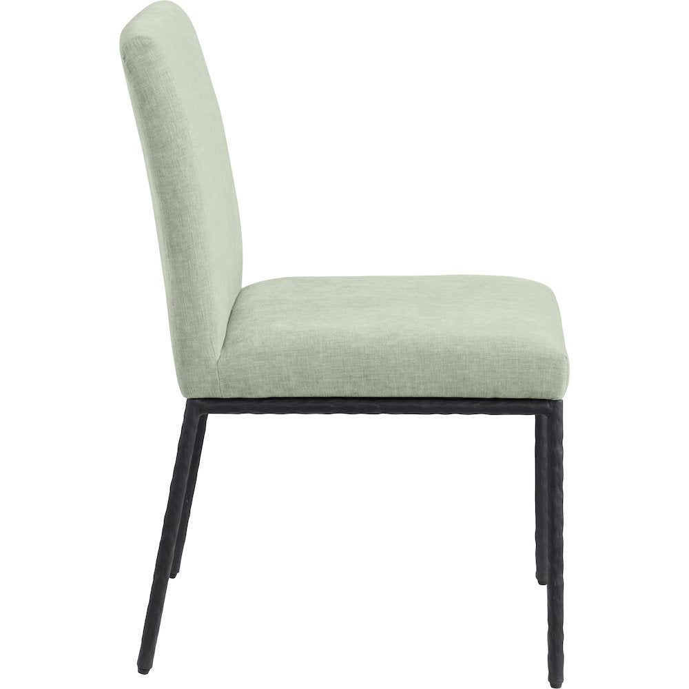 Reeves Mint Chenille Fabric Upholstered Dining Side Chair, Set of 2