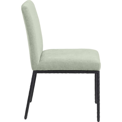 Reeves Mint Chenille Fabric Upholstered Dining Side Chair, Set of 2