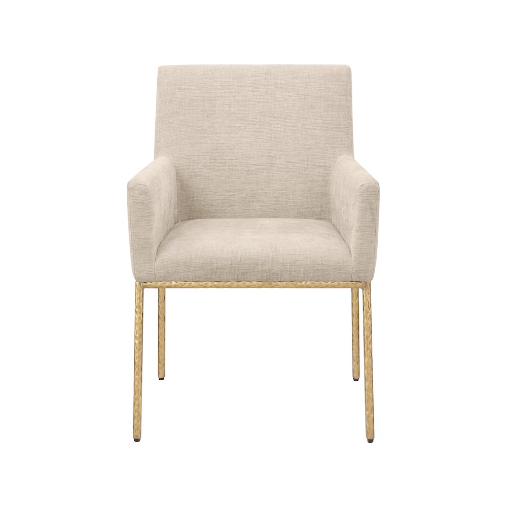 Reeves Beige Chenille Fabric Dining Chair, Set of 2