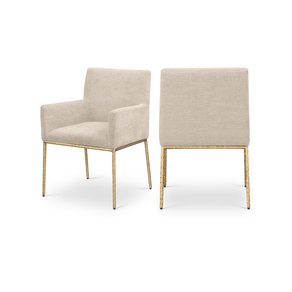 Reeves Beige Chenille Fabric Dining Chair, Set of 2