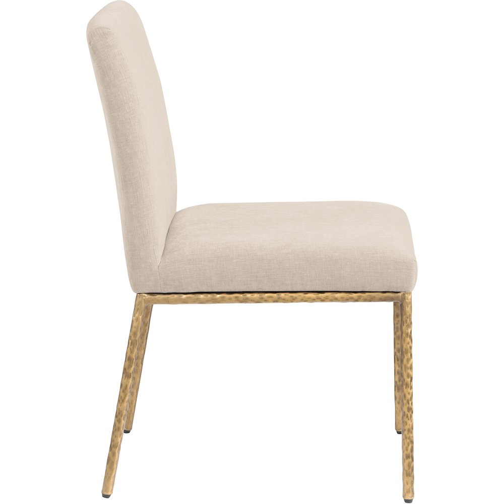 Reeves Beige Chenille Fabric Upholstered Dining Side Chair, Set of 2