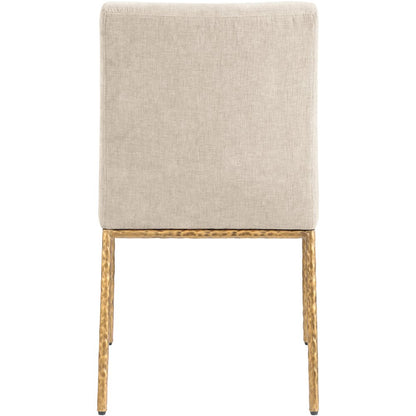 Reeves Beige Chenille Fabric Upholstered Dining Side Chair, Set of 2