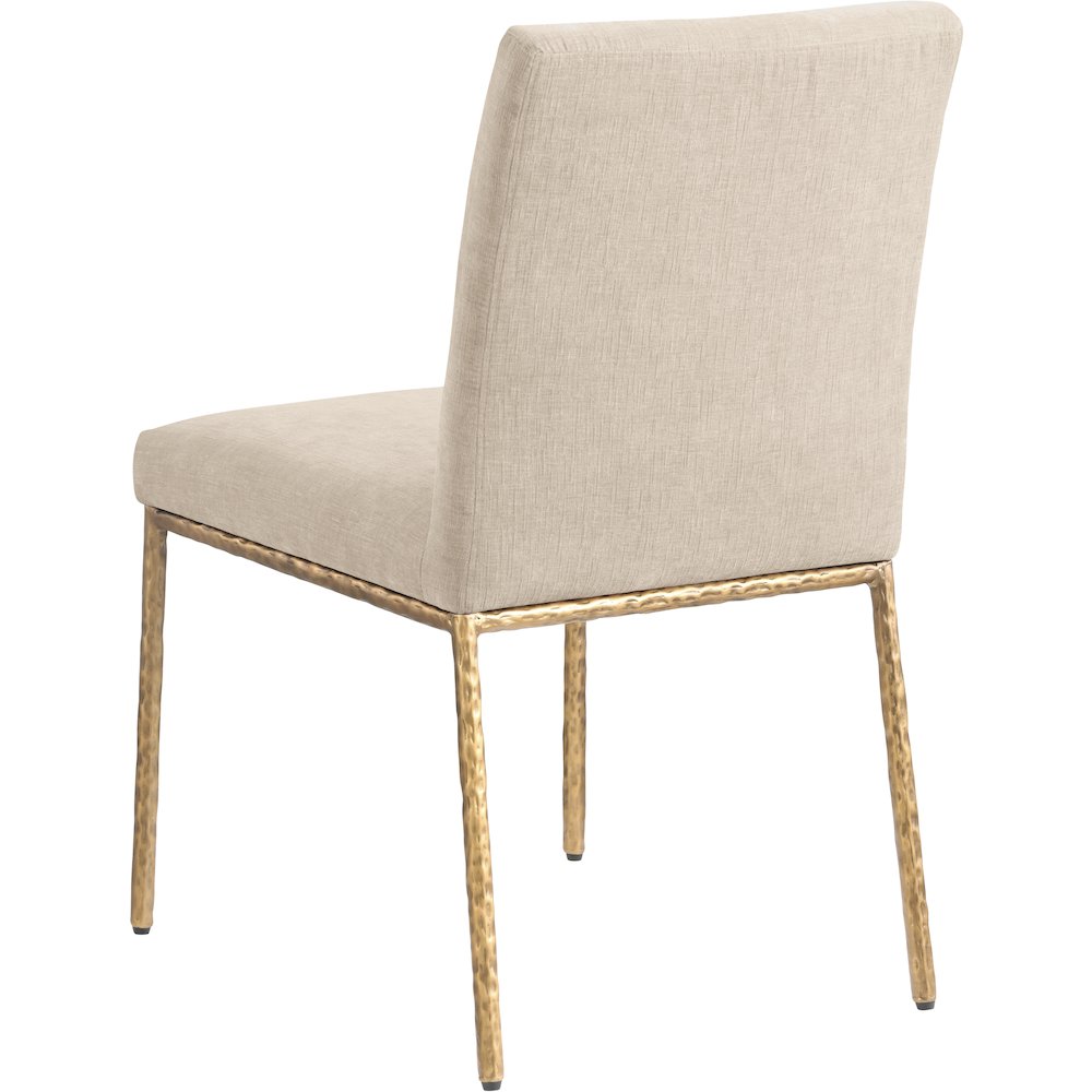 Reeves Beige Chenille Fabric Upholstered Dining Side Chair, Set of 2