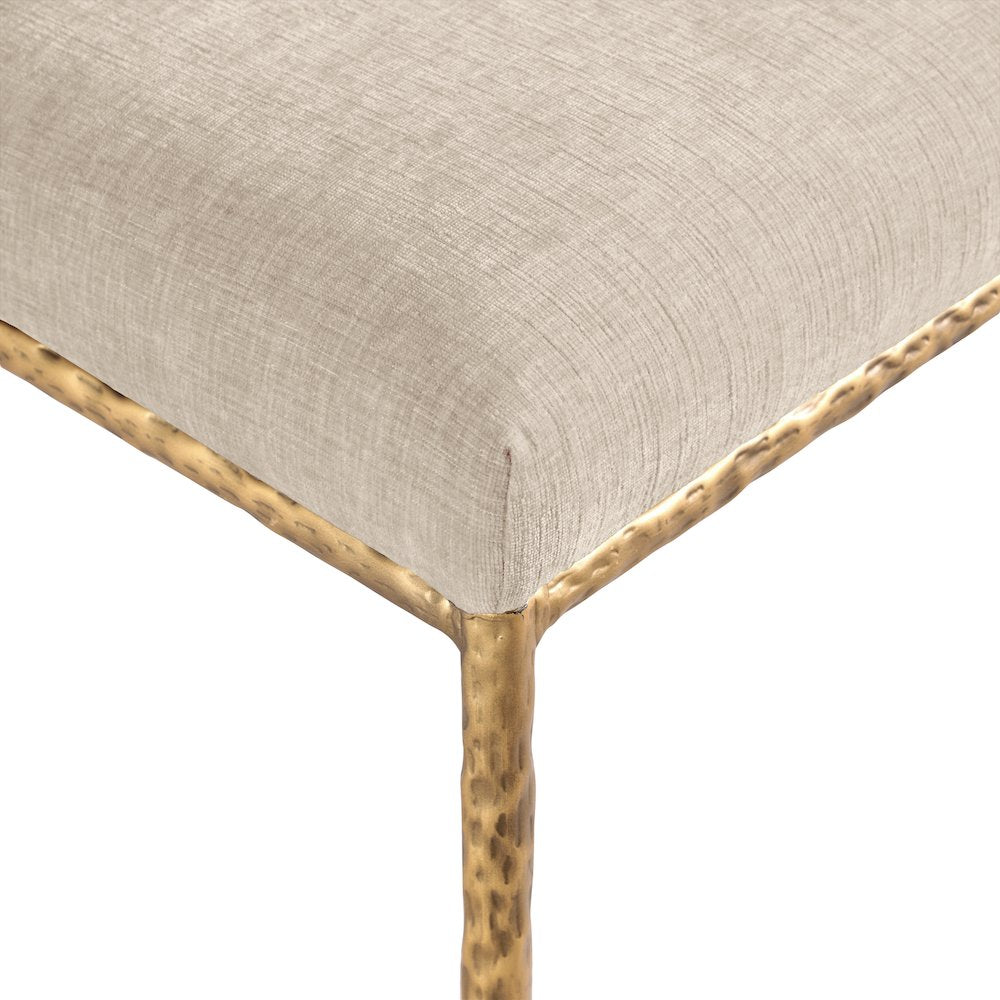 Reeves Beige Chenille Fabric Upholstered Dining Side Chair, Set of 2