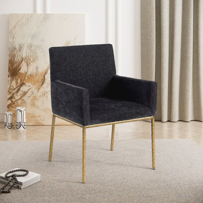 Reeves Black Chenille Fabric Dining Chair, Set of 2