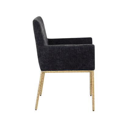Reeves Black Chenille Fabric Dining Chair, Set of 2
