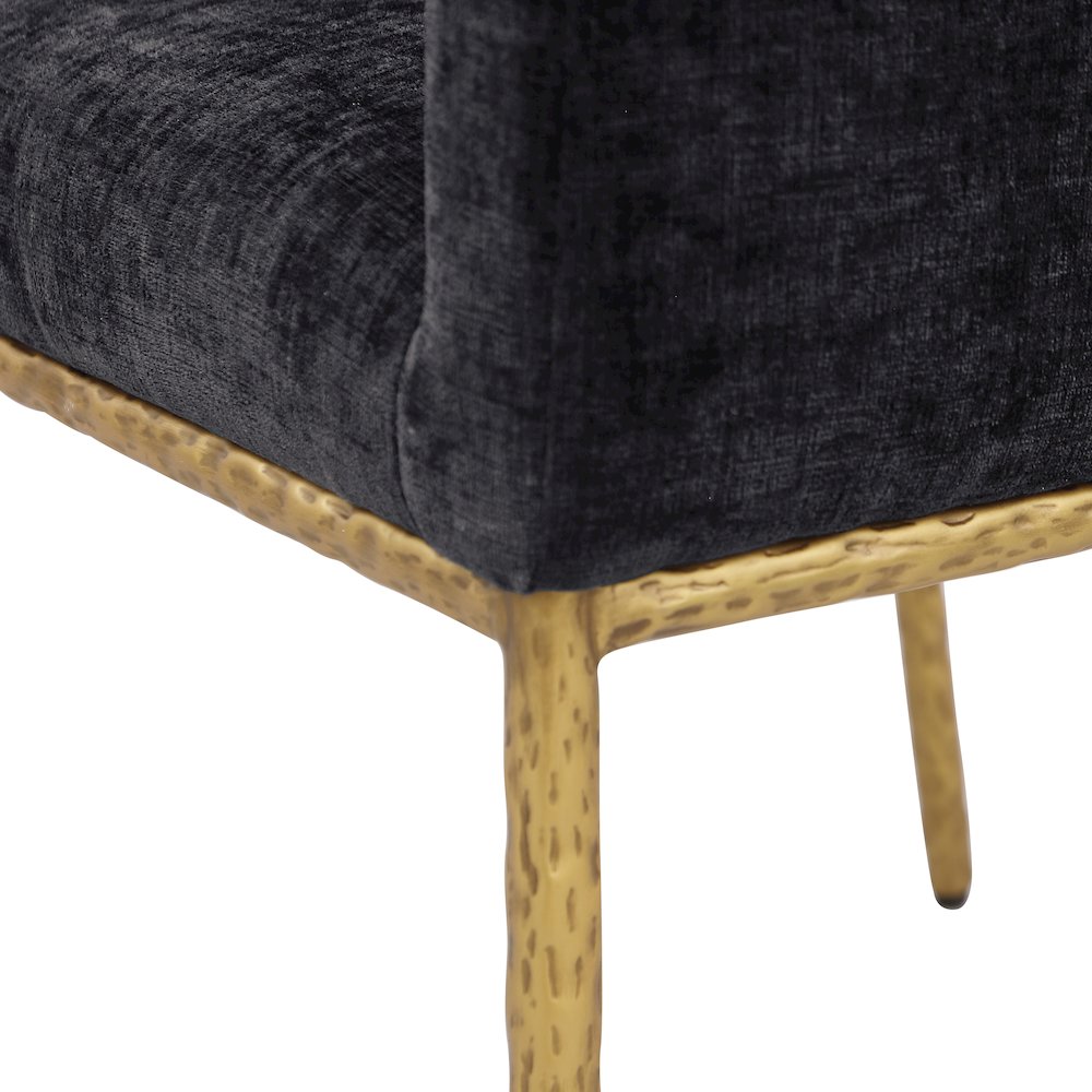 Reeves Black Chenille Fabric Dining Chair, Set of 2