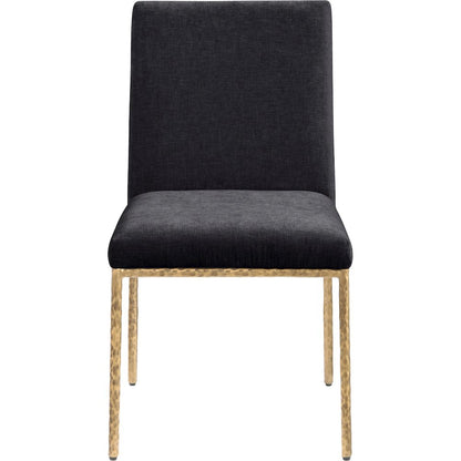 Reeves Black Chenille Fabric Upholstered Dining Side Chair, Set of 2