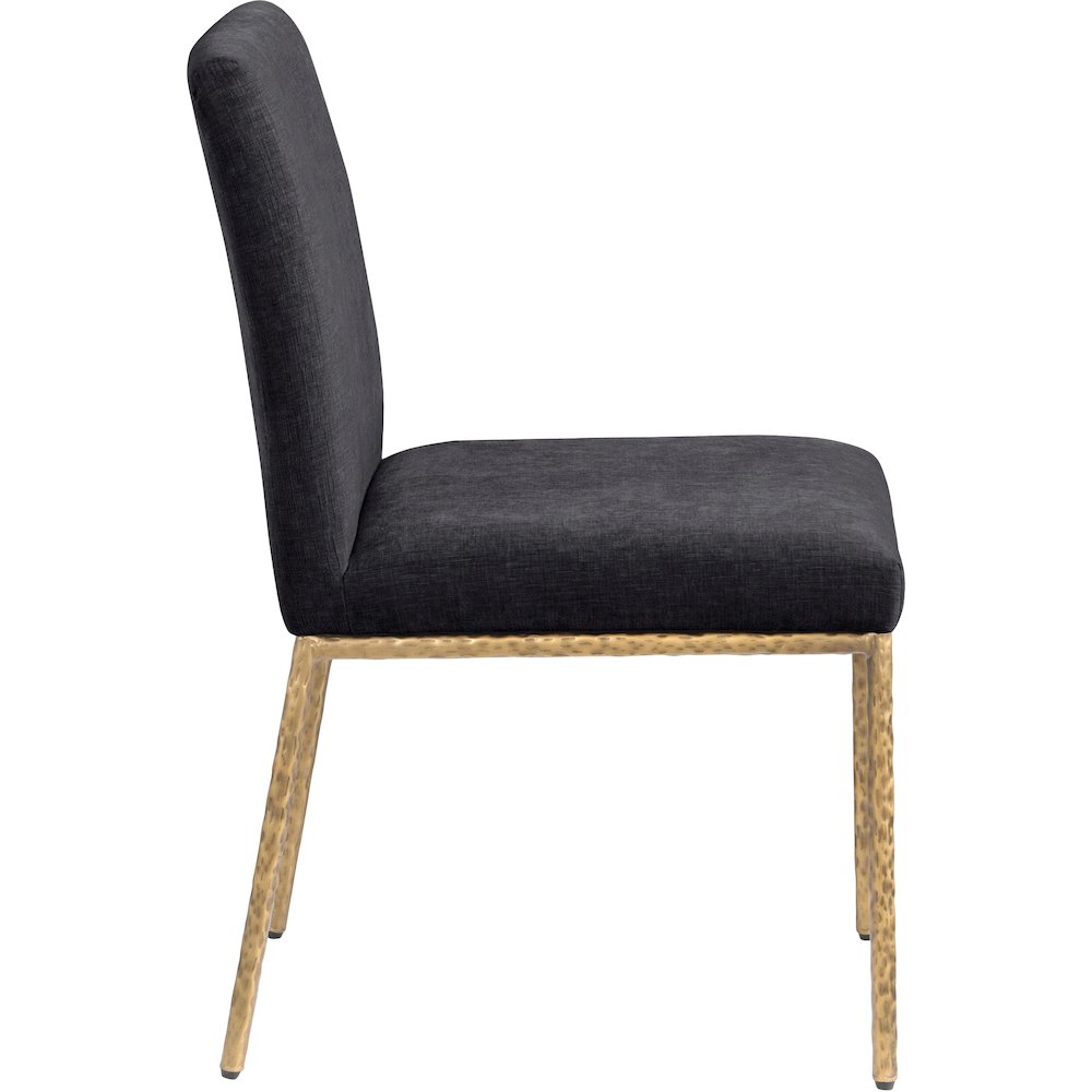 Reeves Black Chenille Fabric Upholstered Dining Side Chair, Set of 2