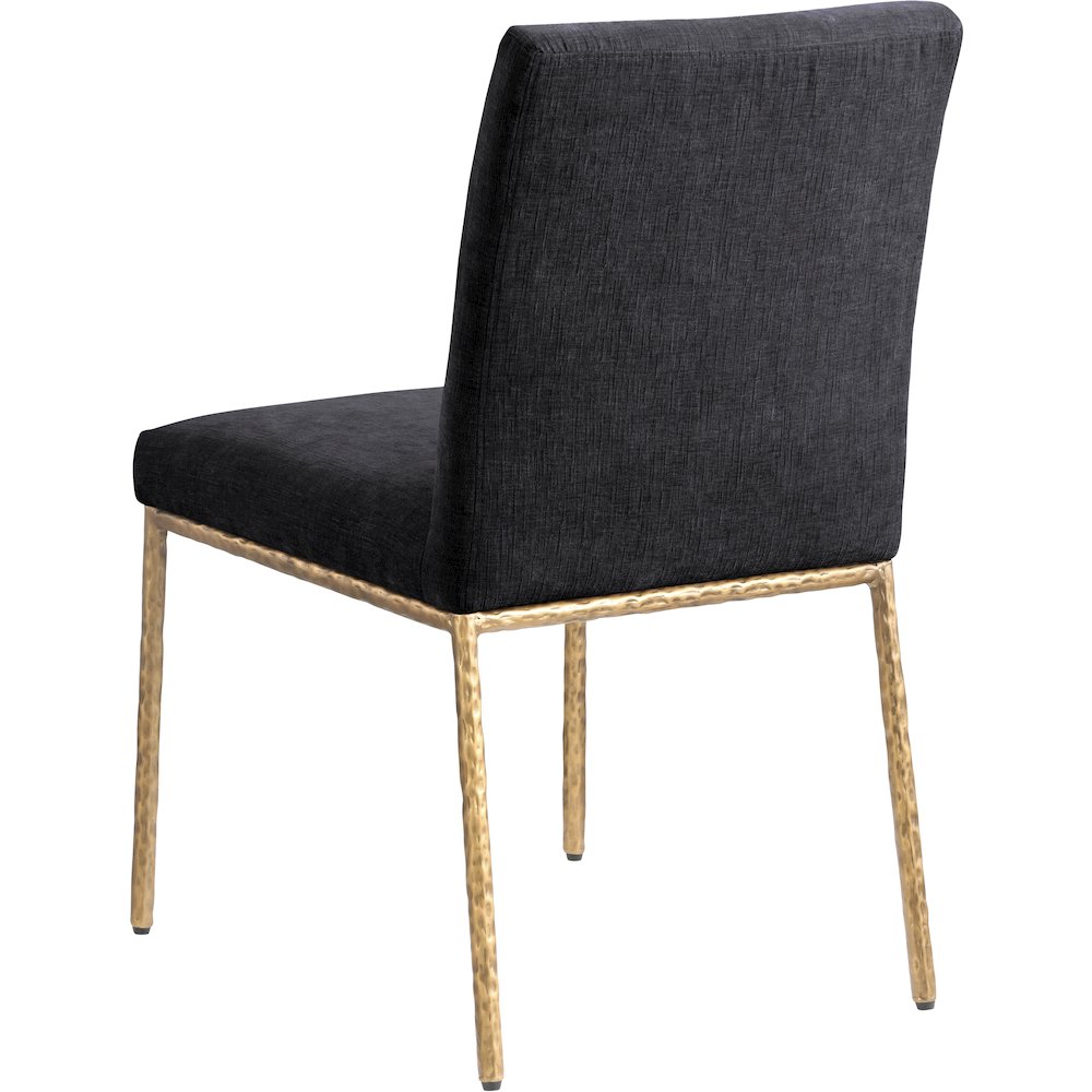 Reeves Black Chenille Fabric Upholstered Dining Side Chair, Set of 2