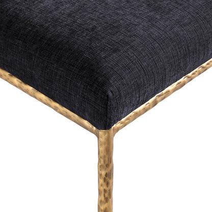 Reeves Black Chenille Fabric Upholstered Dining Side Chair, Set of 2