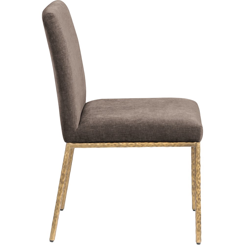 Reeves Brown Chenille Fabric Upholstered Dining Side Chair, Set of 2